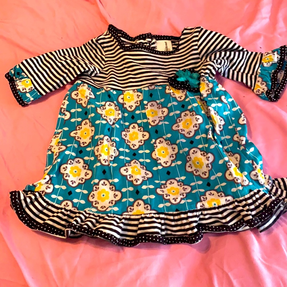 Striped and floral print children shirt